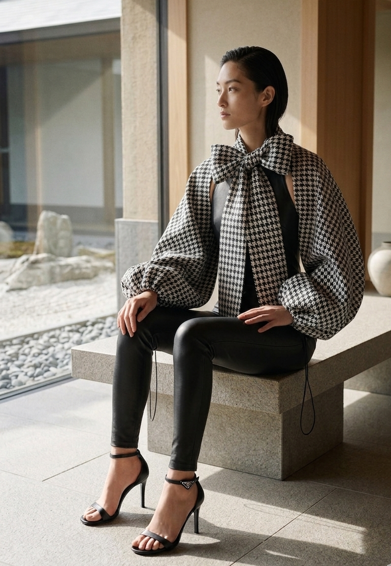 BOLERO Sleeves Herringbone Pattern