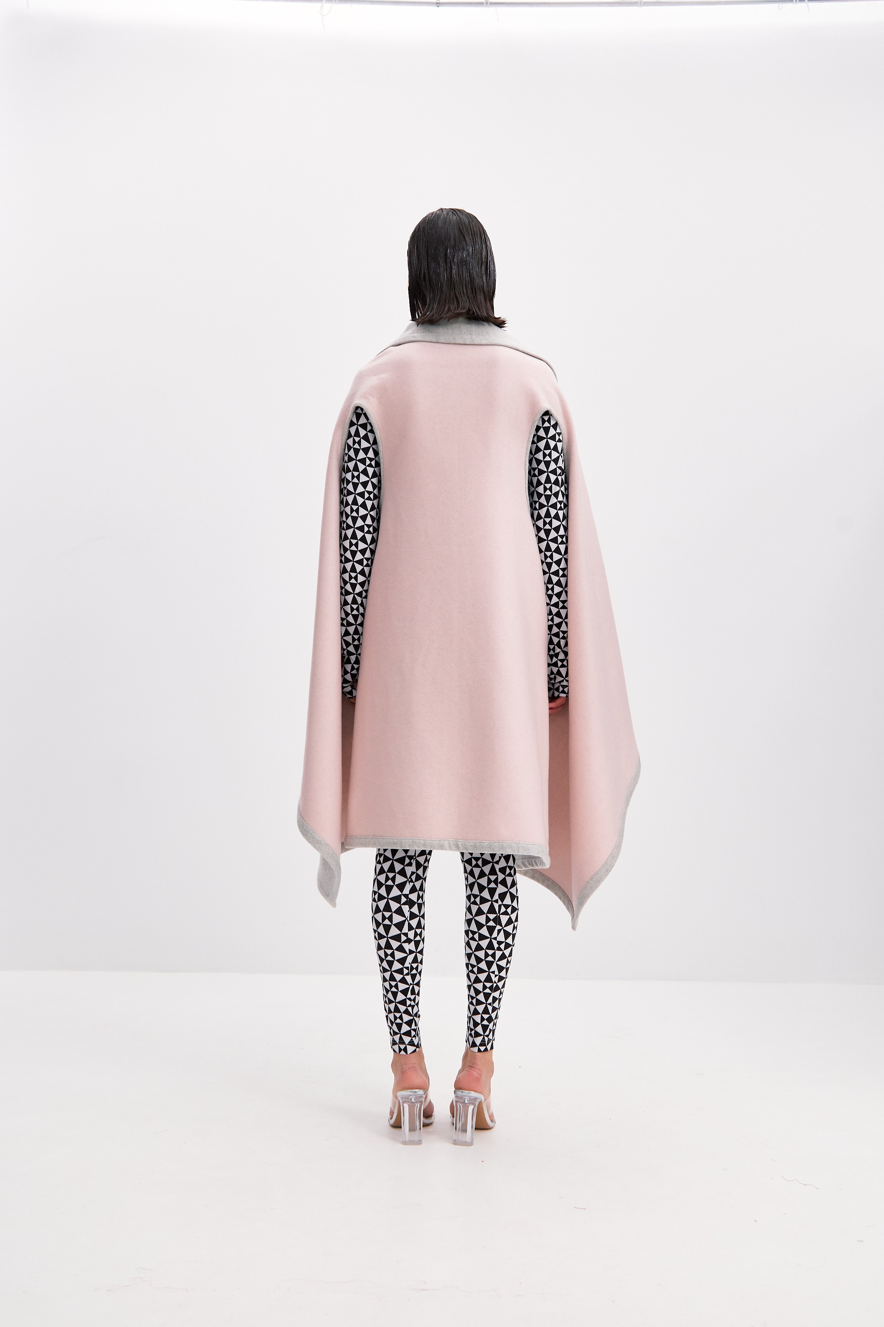 Glen Plaid Reversible Twist Vest Pink