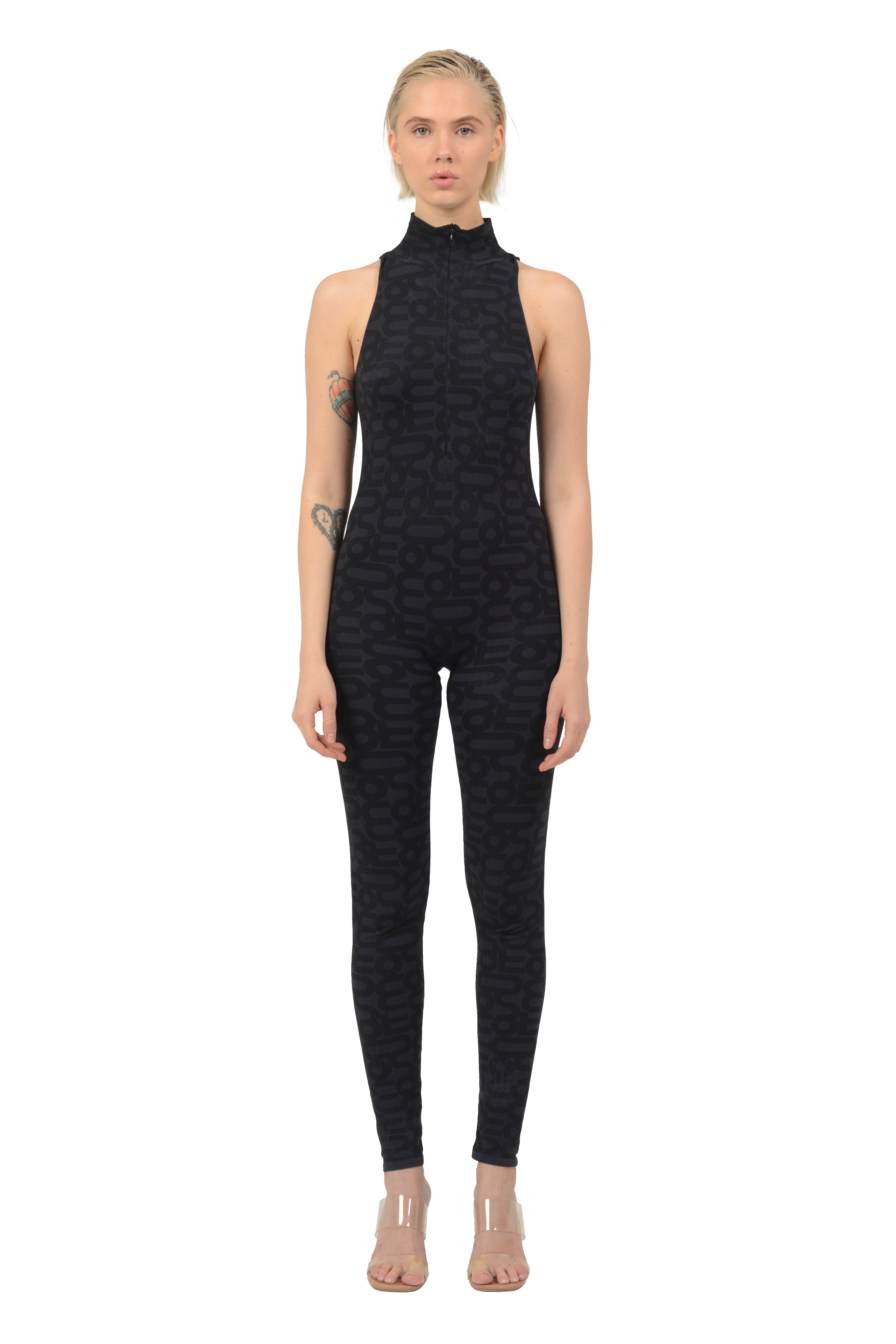 Black Seamless High Neck Sleeveless Full ECO Bodysuit