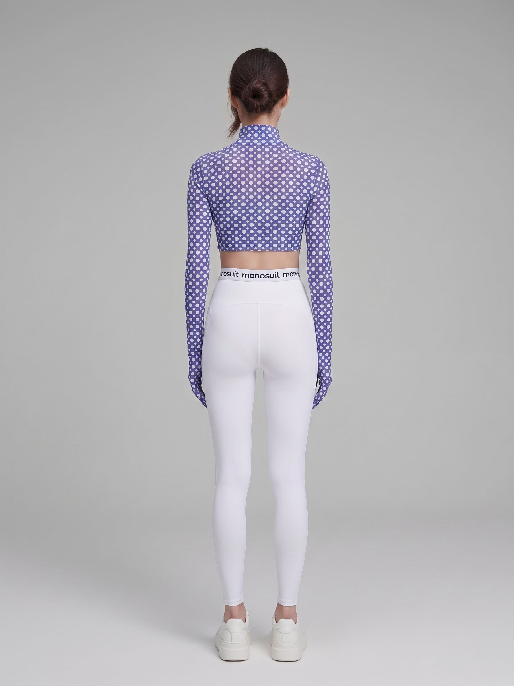 White Full-Length High-Waist Slim Fit Solid Color Summer Everyday Leggings