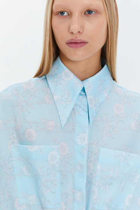BLOUSE BOYFRIEND blue - S-M / Blue - TOP
