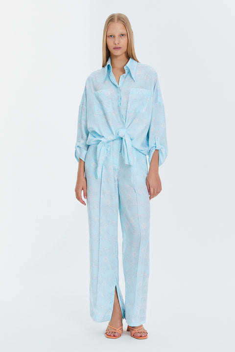 BLOUSE BOYFRIEND blue - S-M / Blue - TOP