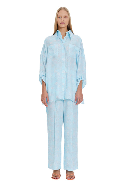 BLOUSE BOYFRIEND blue - S-M / Blue - TOP