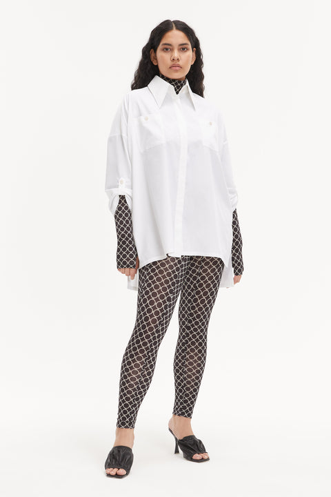 BLOUSE BOYFRIEND white - S-M / White - TOP