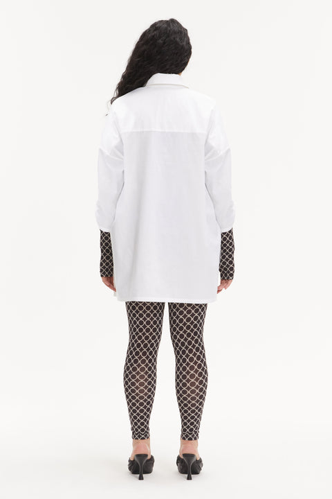 BLOUSE BOYFRIEND white - S-M / White - TOP