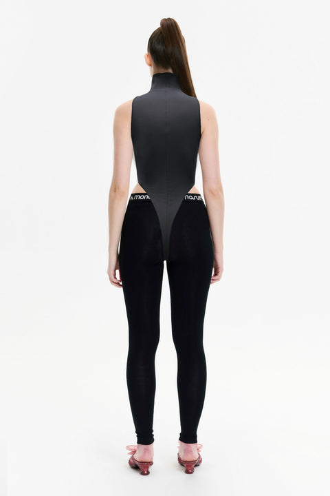 BODY OPEN HEART black - TOP