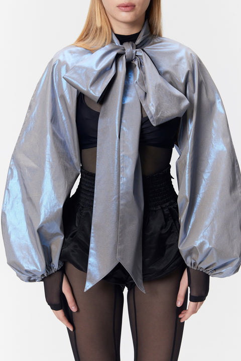 BOLERO SLEEVES Shiny Blue - One size / Blue - TOP