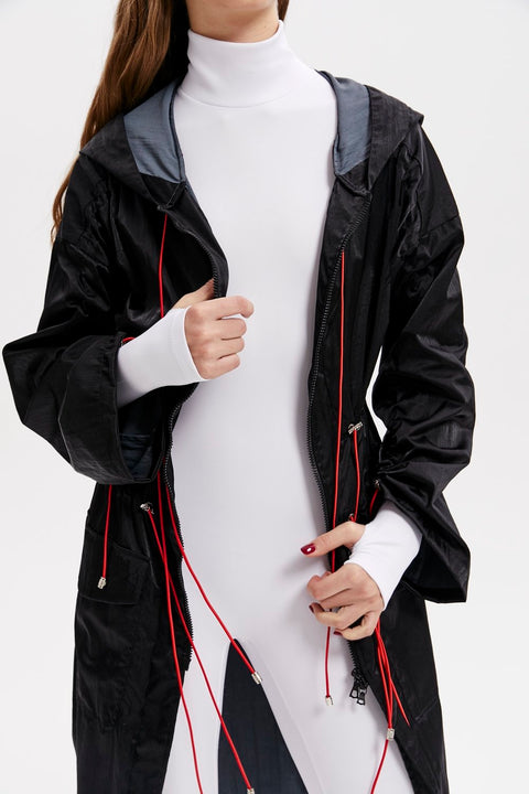 COAT DRAIN black - S-L / Black - TOP