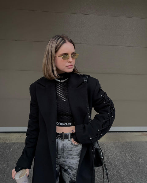 CROPTOP 3D black - TOP