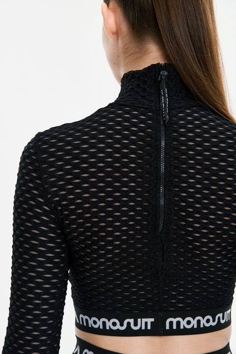 CROPTOP 3D black - TOP