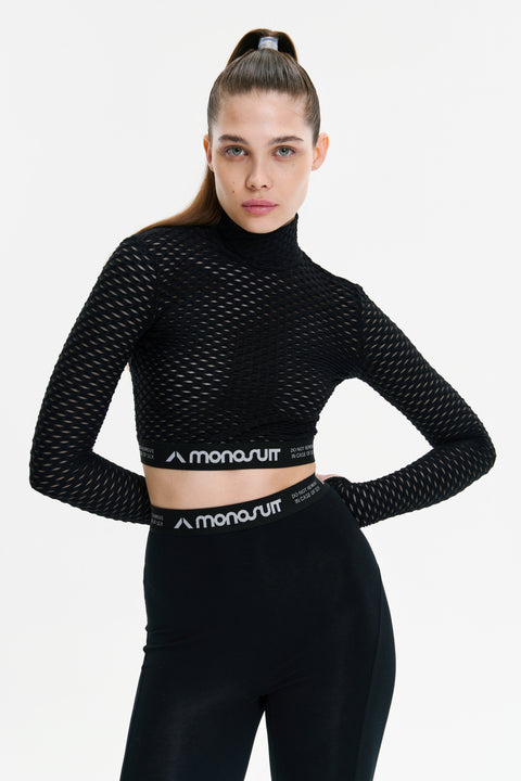 CROPTOP 3D black - TOP