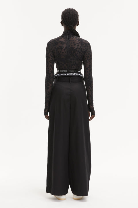 CROPTOP FLORA black - TOP