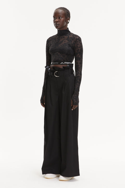 CROPTOP FLORA black - TOP