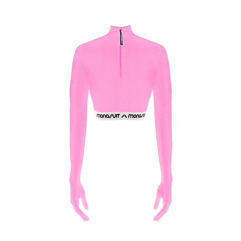 CROPTOP GLOVES pink - TOP