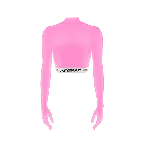 CROPTOP GLOVES pink - TOP
