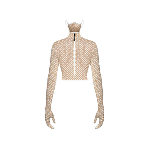 CROPTOP MASK RING beige - TOP