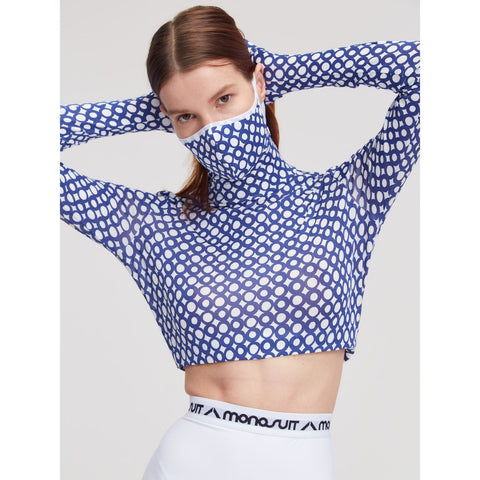 CROPTOP MASK RING blue - TOP