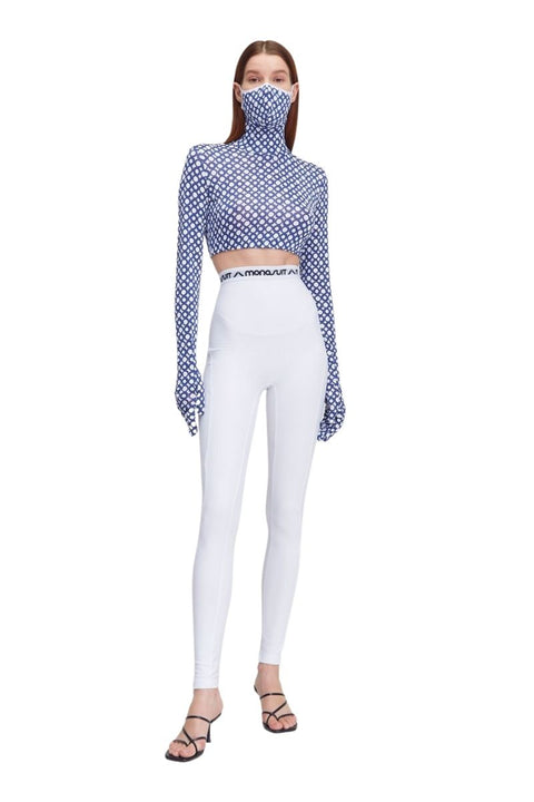 CROPTOP MASK RING blue - TOP