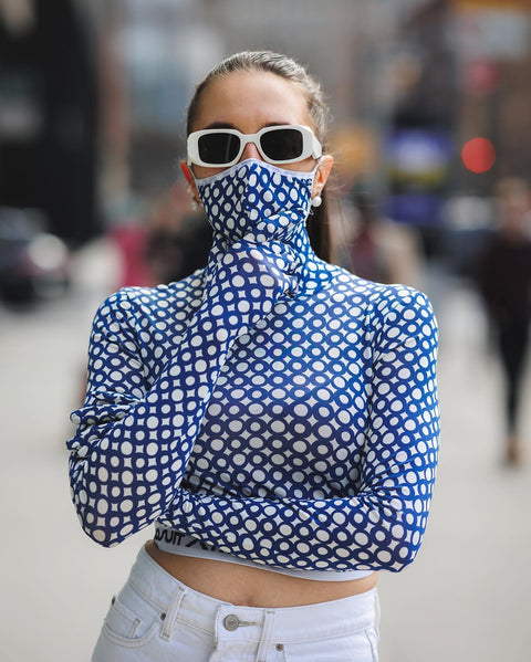 CROPTOP MASK RING blue - TOP