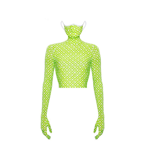 CROPTOP MASK RING lime - TOP