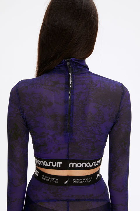 CROPTOP MESH violet - TOP