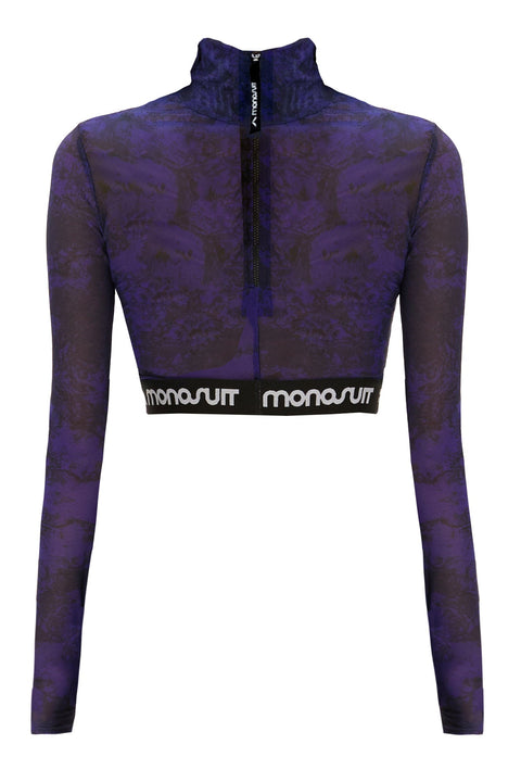 CROPTOP MESH violet - TOP