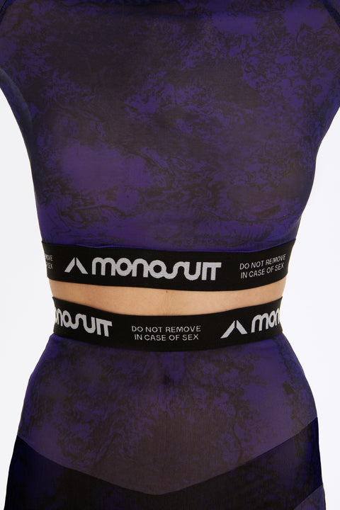 CROPTOP MESH violet - TOP