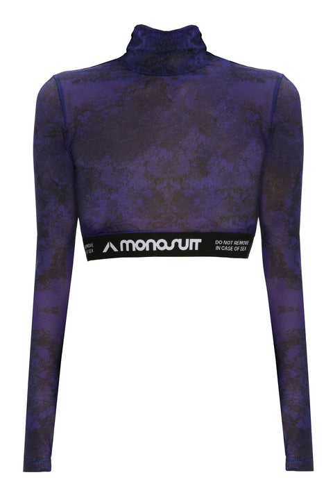CROPTOP MESH violet - TOP