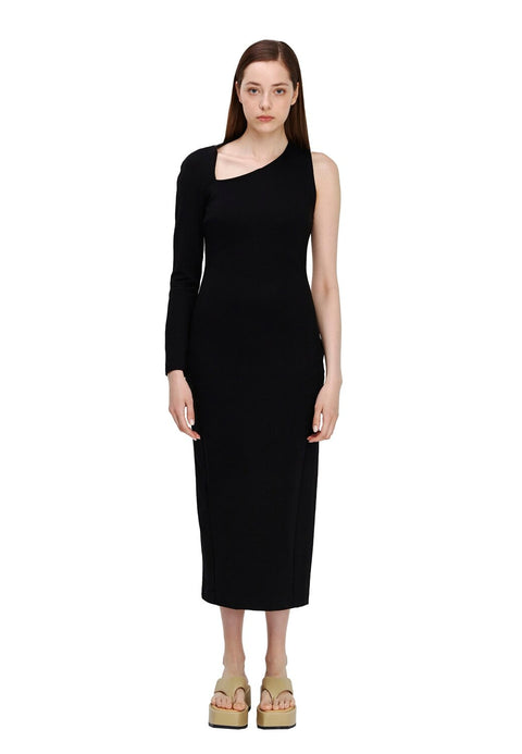 DRESS ASYMMETRIC black - DRESS