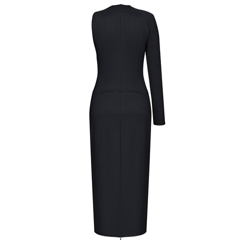 DRESS ASYMMETRIC black - DRESS