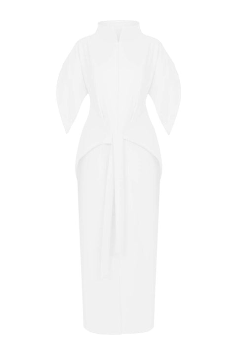 DRESS LEA NARROW PLUS SIZE white - DRESS