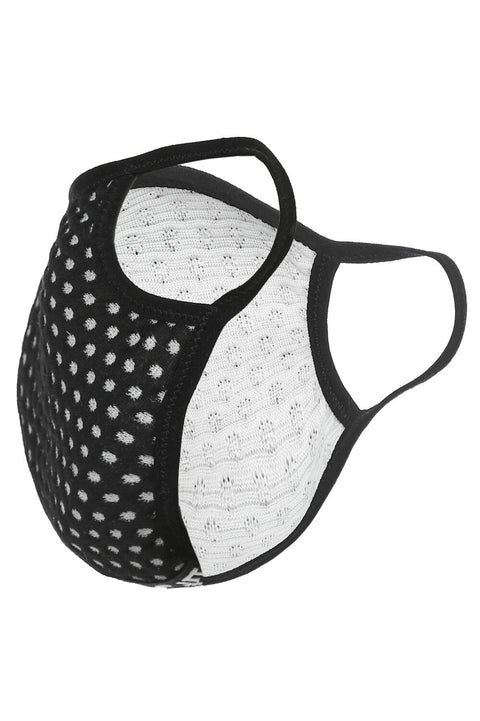 FACE MASK black/white dots - ONE SIZE / Black - ACCESSORIZE