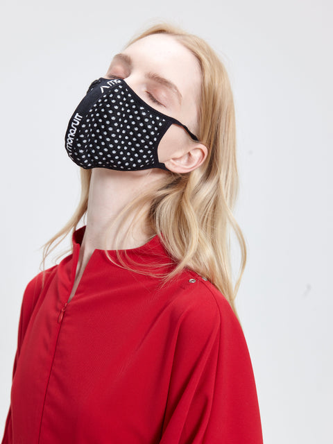 FACE MASK black/white dots - ONE SIZE / Black - ACCESSORIZE