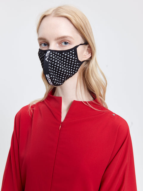 FACE MASK black/white dots - ONE SIZE / Black - ACCESSORIZE