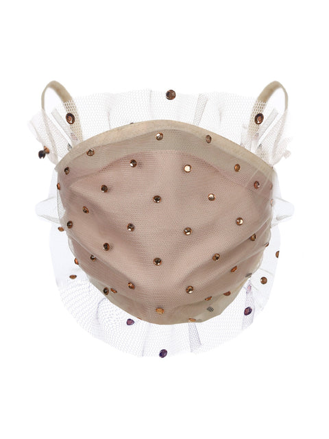 FACE MASK FRILL light pink - ONE SIZE / Light pink -