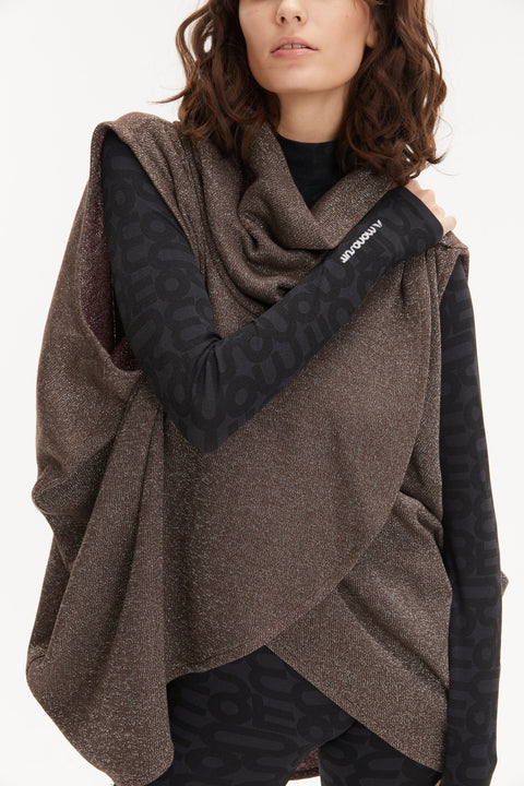 JACKET MATRIX LUREX DOUBLE-SIDED aubergine/brown - ONE SIZE