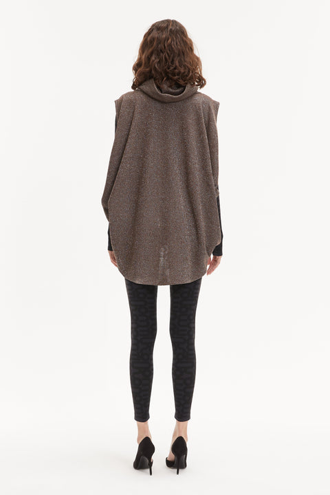 JACKET MATRIX LUREX DOUBLE-SIDED aubergine/brown - ONE SIZE