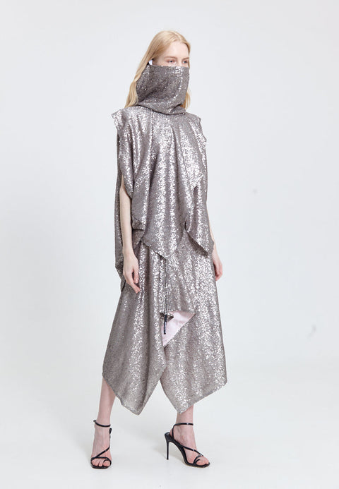 JACKET MATRIX paillettes silver - ONE SIZE / Paillettes