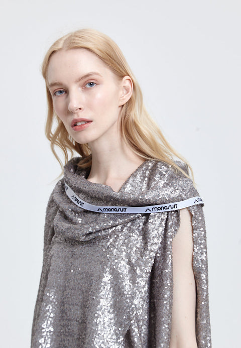 JACKET MATRIX paillettes silver - ONE SIZE / Paillettes