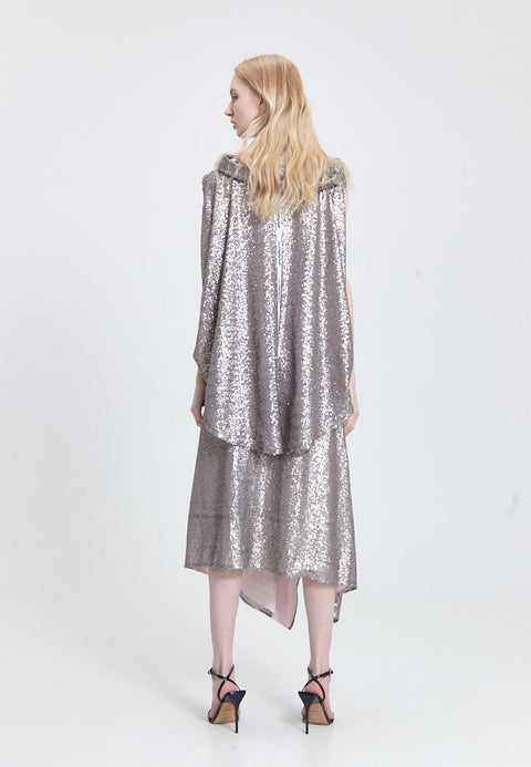 JACKET MATRIX paillettes silver - ONE SIZE / Paillettes