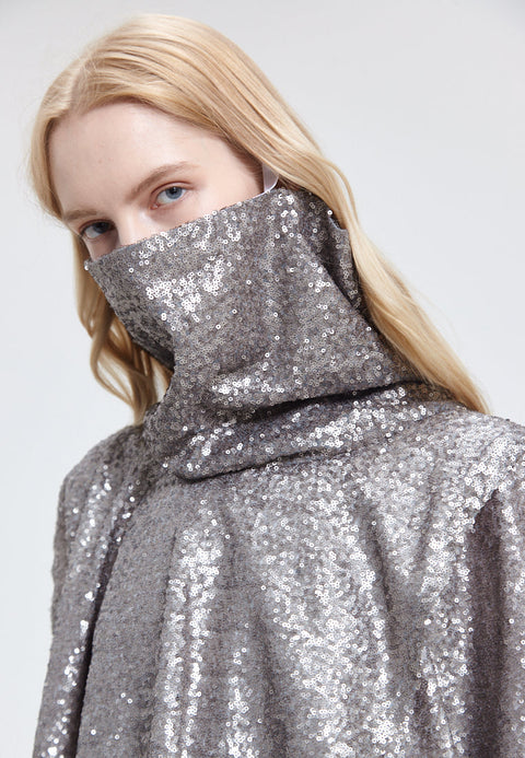 JACKET MATRIX paillettes silver - ONE SIZE / Paillettes