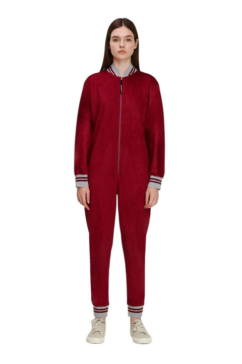 JUMPSUIT BOMBERSUIT red velvet - MONOSUIT