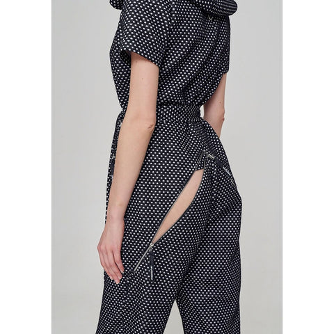 JUMPSUIT GAGA black/white dots - MONOSUIT