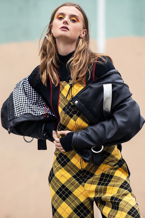 JUMPSUIT JUMPER black/yellow - S-M / Black - MONOSUIT