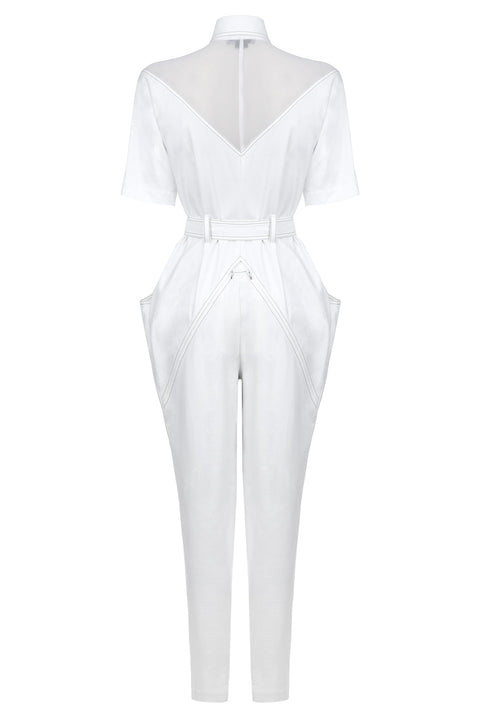 JUMPSUIT KIOTO SHORT SLEEVES white - MONOSUIT