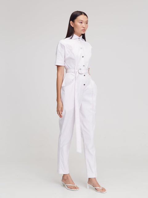 JUMPSUIT KIOTO SHORT SLEEVES white - MONOSUIT