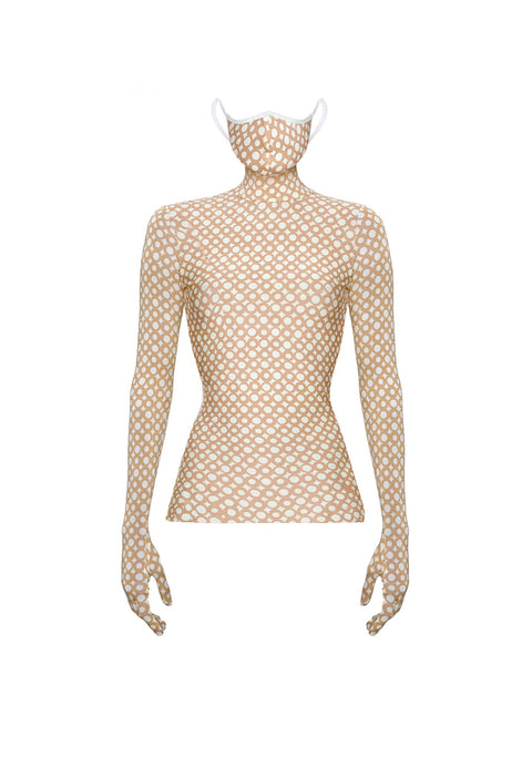 LONGSLEEVE MASK RING beige - TOP