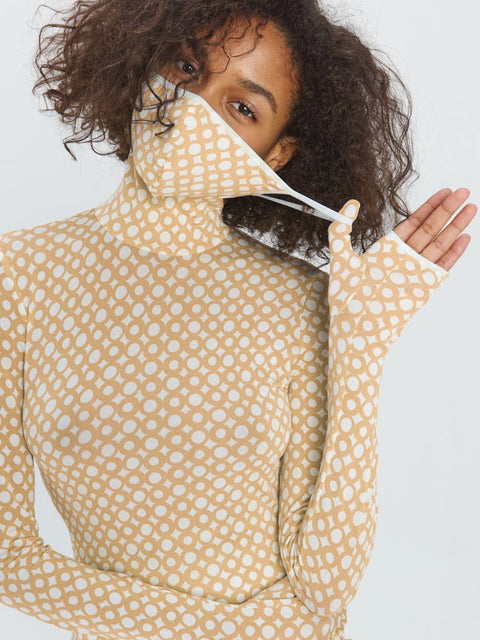 LONGSLEEVE MASK RING beige - TOP