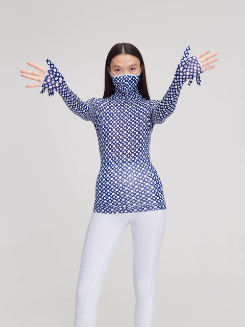 LONGSLEEVE MASK RING blue - TOP
