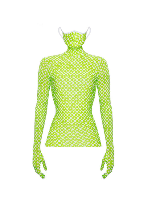 LONGSLEEVE MASK RING lime - TOP